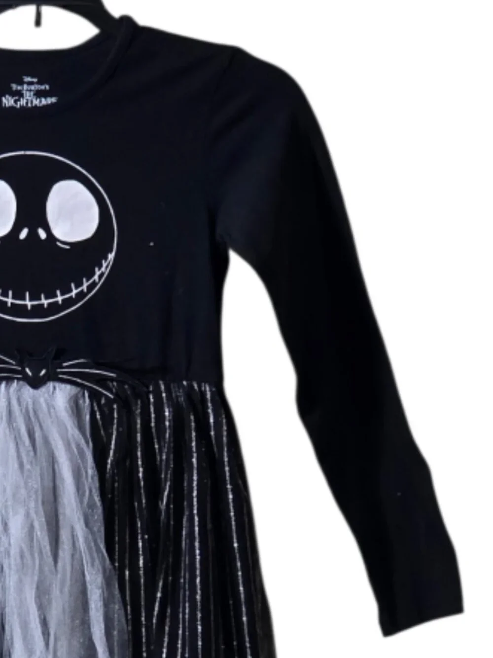 Disney Nightmare Before Christmas Jack Skellington Dress Girls Black Halloween